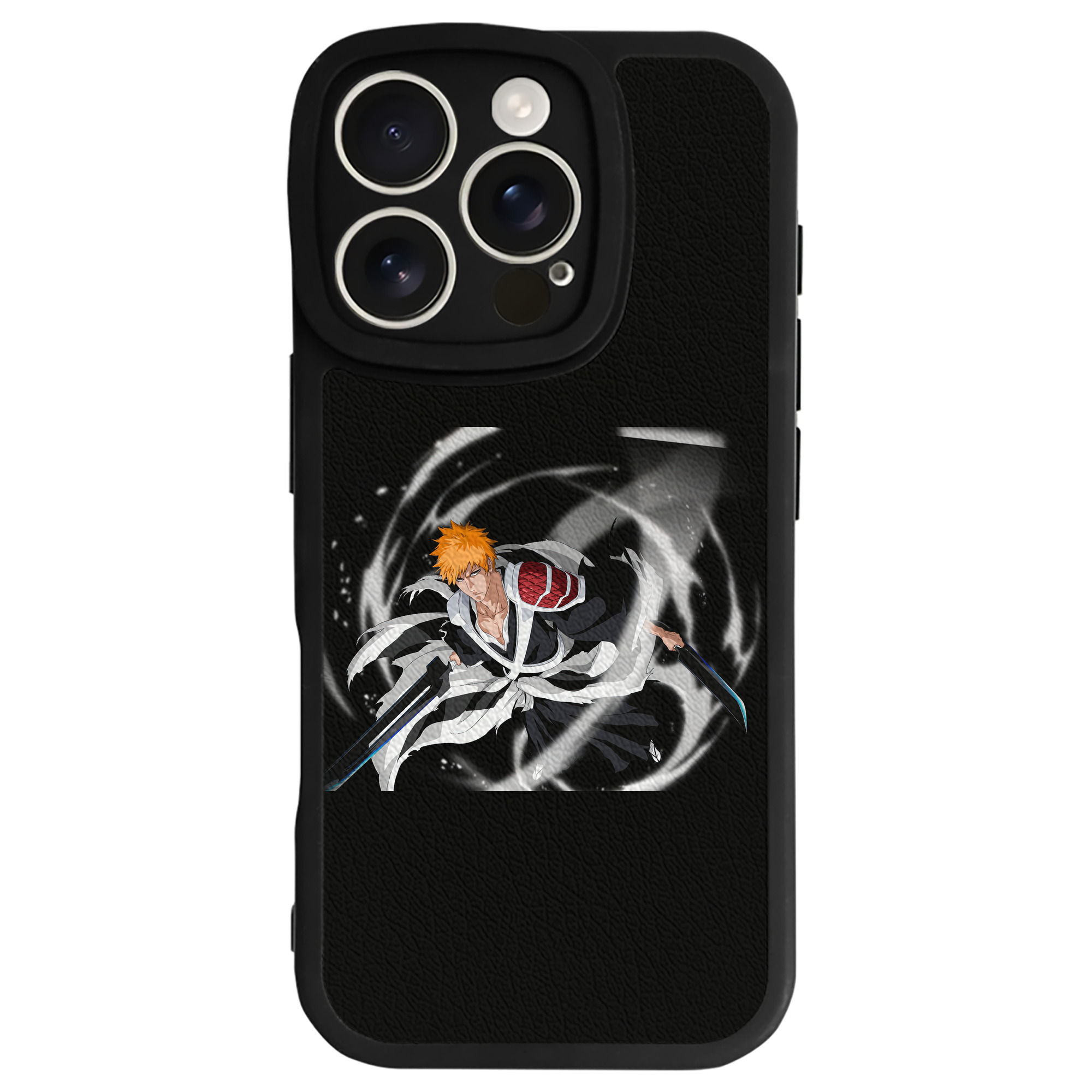 ブリーチ 黒崎一護（くろさき いちご）BLEACH Kurosaki Ichigo 【iPhone 16シリーズ対応】シリコンスマホケース（レザー調） 材質：シリコン